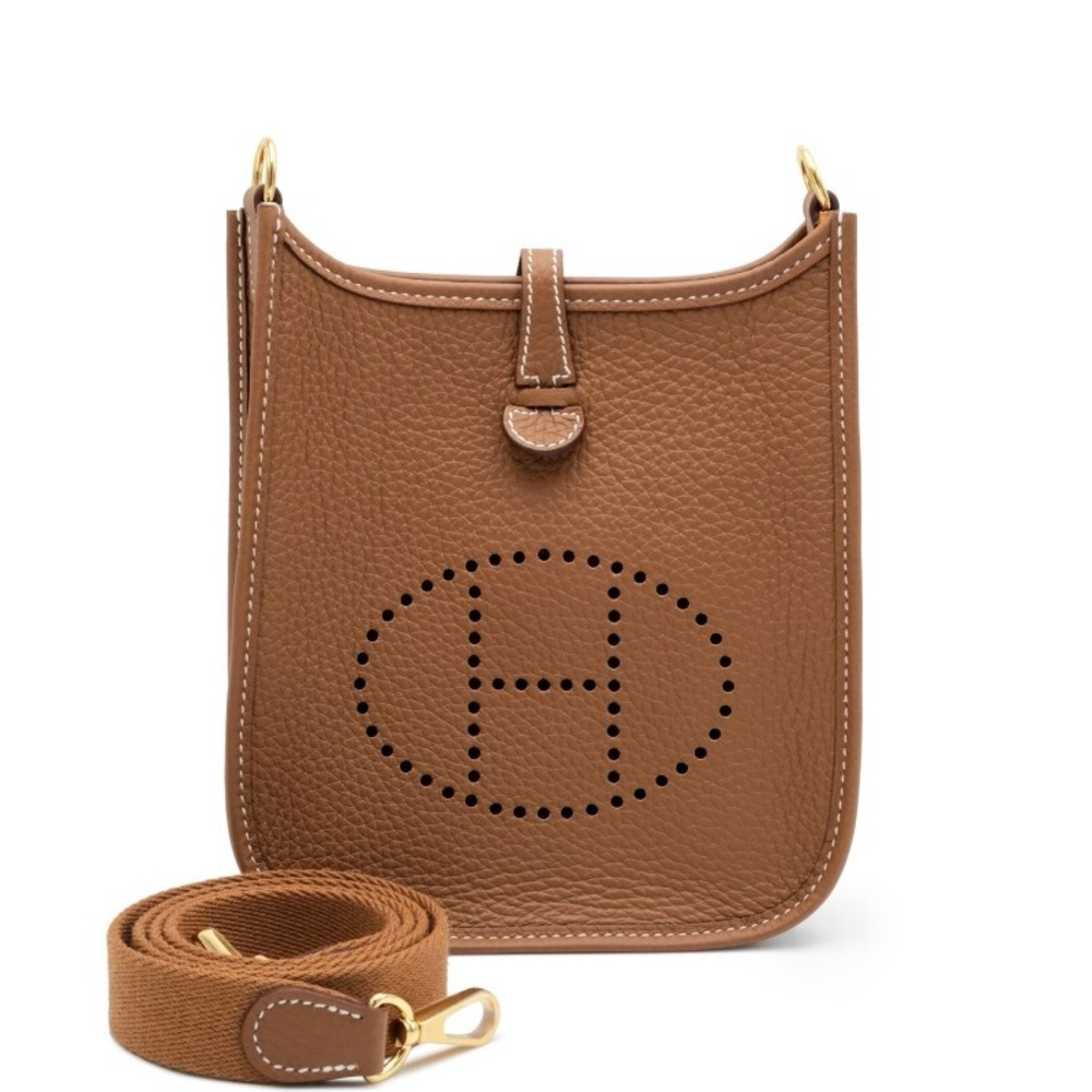 Hermès Gold Clemence Mini Evelyne II TPM 16 Gold Hardware, 2023